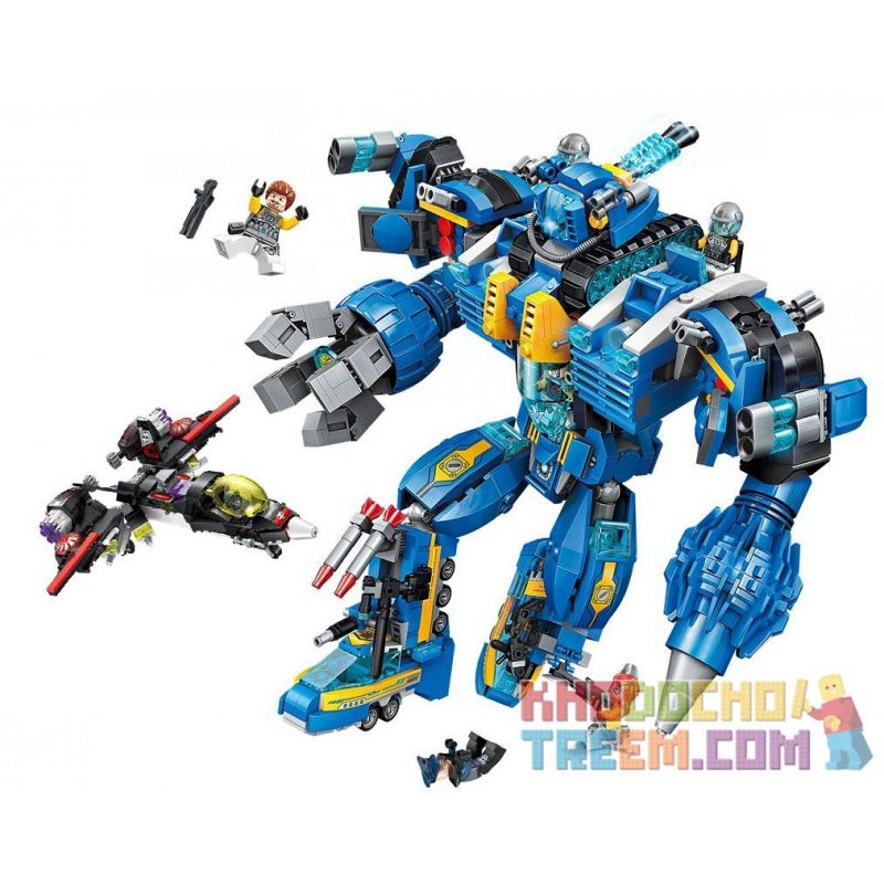Enlighten 2722 Qman 2722 non  SIÊU NGƯỜI MÁY MECHA POSEIDON bộ đồ chơi xếp lắp ráp ghép mô hình The High-Tech Era Kỷ Nguyên Công Nghệ Cao 1351 khối