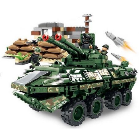 WOMA C0735 0735 Xếp hình kiểu  MILITARY ARMY Overlord Flower Armored Vehicles Xe Bọc Thép 1154 khối