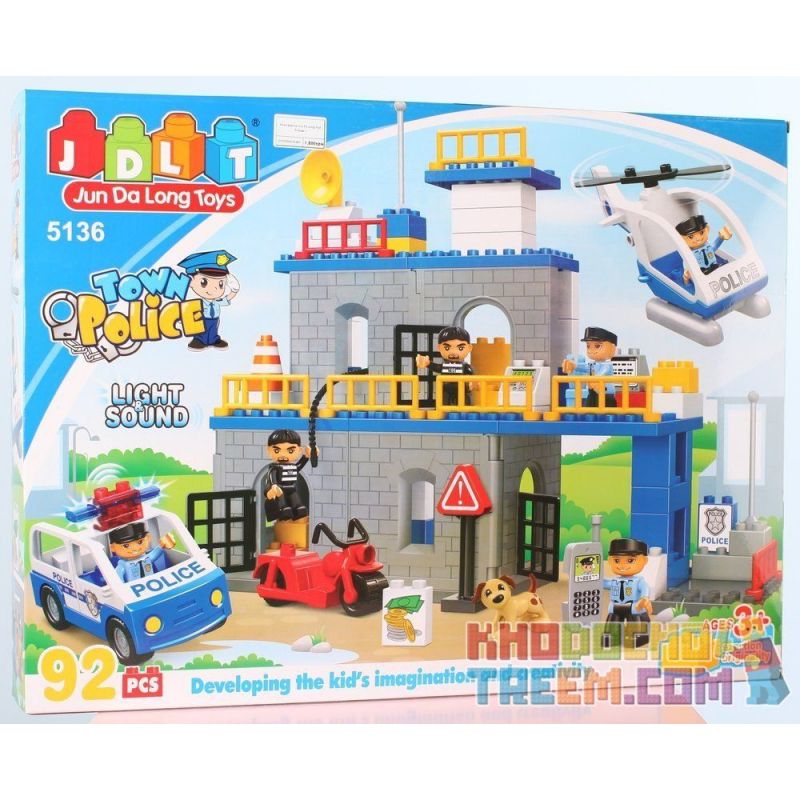 JUN DA LONG TOYS JDLT 5136A Xếp hình kiểu    Defeating Fugitives Đánh Bại Kẻ Đào Tẩu 92 khối
