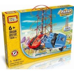 LOZ 2028 C0002 0002 Xếp hình kiểu Nanoblock LOZ ELECTRIC AMUSEMENT PARK Electric Amusement Park Roller Coaster Tàu Lượn Siêu Tốc động Cơ Pin 785 khối có động cơ pin