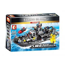 SEMBO 102467 non  TÀU CẢNH SÁT ĐẶC NHIỆM SWAT bộ đồ chơi xếp lắp ráp ghép mô hình Swat Special Force 864 khối