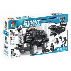 WOMA C0558 0558 non  XE LENCO BEARCAT VÀ MÁY BAY CỦA LỰC LƯỢNG ĐẶC NHIỆM MỸ bộ đồ chơi xếp lắp ráp ghép mô hình Swat Special Force SWAT CORPS 2393 khối