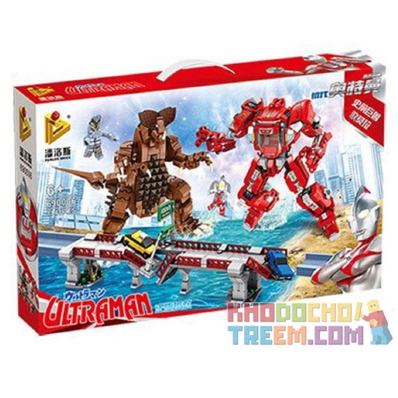 PanlosBrick 690006 Panlos Brick 690006 non  CUỘC CHIẾN ĐẤU THẾ HỆ ĐẦU TIÊN CỦA VỆ BINH VŨ TRỤ SIÊU NHÂN ĐIỆN QUANG VỚI QUÁI VẬT GOMORA bộ đồ chơi xếp lắp ráp ghép mô hình Ultraman 1141 khối