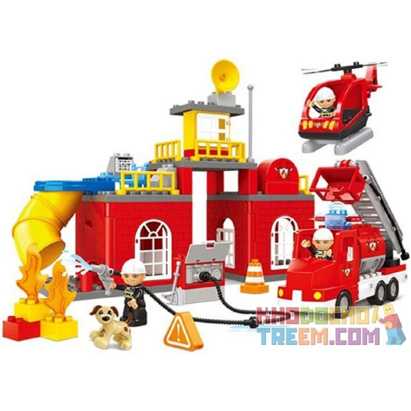 JUN DA LONG TOYS JDLT 5156A Xếp hình kiểu    Fire-Fighter Pioneers I Đội Cứu Hỏa Tiên Phong I 85 khối