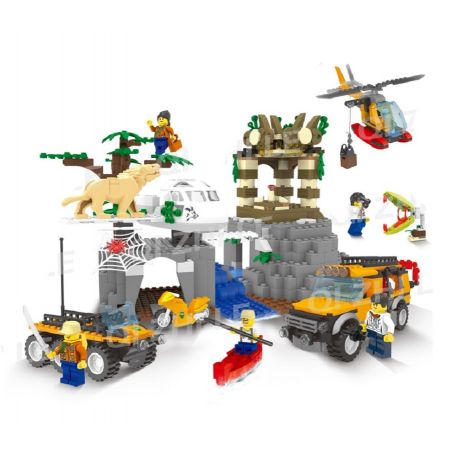 QIZHILE 25006 Xếp hình kiểu  CITY Jungle Expedition Castle In The Forest Khám Phá Rừng Nhiệt đới Lâu đài Trong Rừng 917 khối