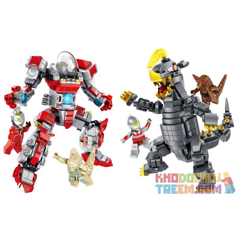 PanlosBrick 690004A 690004B 690004 Panlos Brick 690004A 690004B 690004 non  SIÊU NHÂN ĐIỆN QUANG bộ đồ chơi xếp lắp ráp ghép mô hình Ultraman Vệ Binh Vũ Trụ Siêu Nhân Điện Quang 970 khối