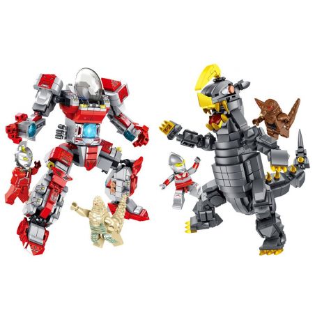 PanlosBrick 690004A 690004B 690004 Panlos Brick 690004A 690004B 690004 non  SIÊU NHÂN ĐIỆN QUANG bộ đồ chơi xếp lắp ráp ghép mô hình Ultraman Vệ Binh Vũ Trụ Siêu Nhân Điện Quang 970 khối