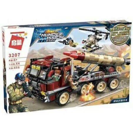 Enlighten 3207 Qman 3207 non  XE TẢI BẮN TÊN LỬA bộ đồ chơi xếp lắp ráp ghép mô hình Thunder Mission THUNDERMISSION Nhiệm Vụ Sấm Sét 656 khối