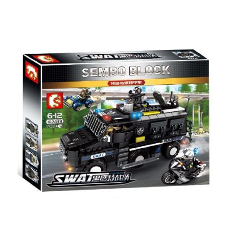 SEMBO 102438 non  ĐỘI CẢNH SÁT ĐẶC NHIỆM SWAT bộ đồ chơi xếp lắp ráp ghép mô hình Swat Special Force 705 khối