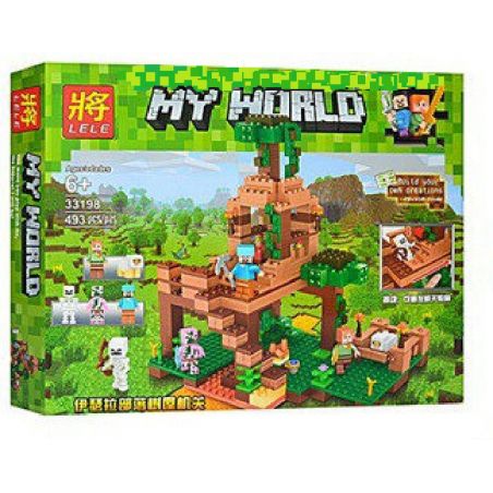 LELE 33198 non  THẾ GIỚI SINH TỒN bộ đồ chơi xếp lắp ráp ghép mô hình Minecraft MY WORLD Game Xây Dựng 493 khối