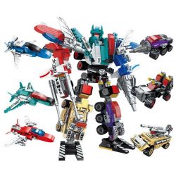 Enlighten 1412 Qman 1412 non  NGƯỜI MÁY BIẾN HÌNH 6 TRONG 1 bộ đồ chơi xếp lắp ráp ghép mô hình Transformers CREATIVE MASTER Robot Đại Chiến Người Máy Biến Hình 498 khối