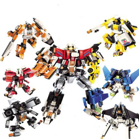 Enlighten 3102 Qman 3102 non  6 NGƯỜI MÁY BIẾN HÌNH HỢP THỂ bộ đồ chơi xếp lắp ráp ghép mô hình Speed Champions Racing Cars FISSION ROBOT Đua Xe Công Thức 891 khối