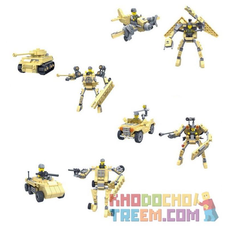 Kazi KY98111 98111 non  NGƯỜI MÁY BIẾN HÌNH THÀNH BAY XE TĂNG VÀ BỌC THÉP bộ đồ chơi xếp lắp ráp ghép mô hình Military Army Quân Sự Bộ Đội 518 khối