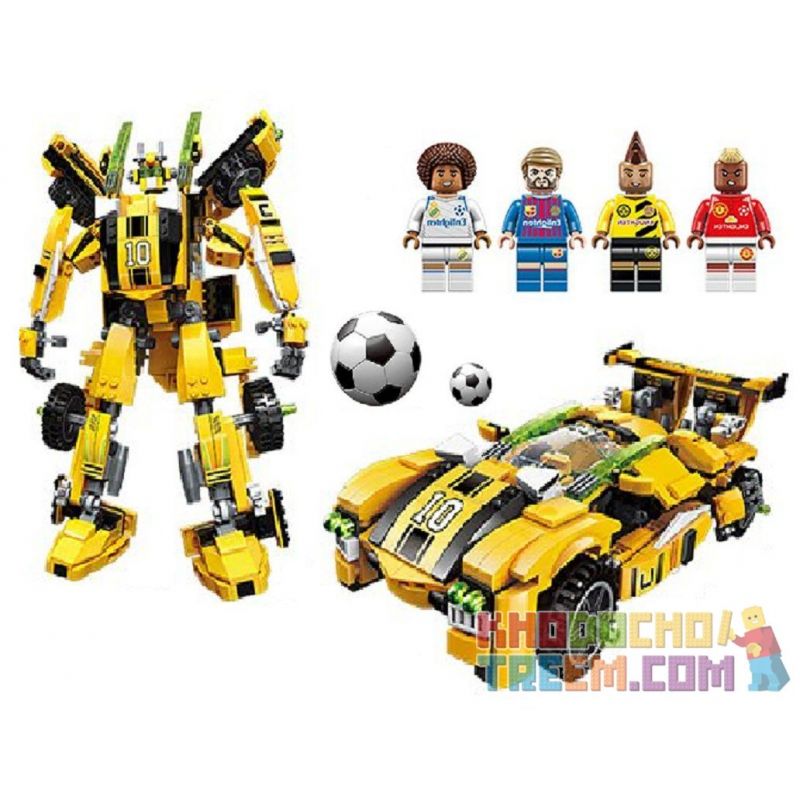 Enlighten 3005 Qman 3005 non  BUMBLEBEE ĐÁ BÓNG bộ đồ chơi xếp lắp ráp ghép mô hình Transformers SUPER SOCCER Robot Đại Chiến Người Máy Biến Hình 557 khối