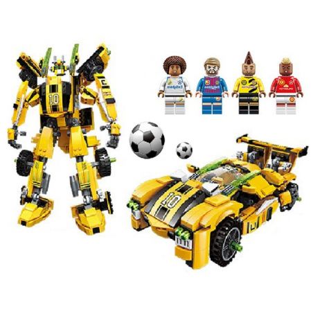 Enlighten 3005 Qman 3005 non  BUMBLEBEE ĐÁ BÓNG bộ đồ chơi xếp lắp ráp ghép mô hình Transformers SUPER SOCCER Robot Đại Chiến Người Máy Biến Hình 557 khối