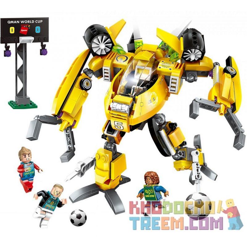 Enlighten 3004 Qman 3004 non  NGƯỜI MÁY BIẾN HÌNH ĐÁ BÓNG bộ đồ chơi xếp lắp ráp ghép mô hình Transformers SUPER SOCCER Robot Đại Chiến Người Máy Biến Hình 357 khối