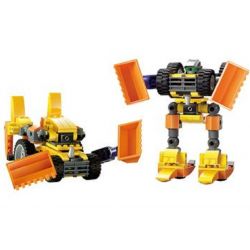 Kazi KY8018 8018 Xếp hình kiểu  TRANSFORMERS Challenger Rô Bốt Biến Hình Máy Xúc 161 khối