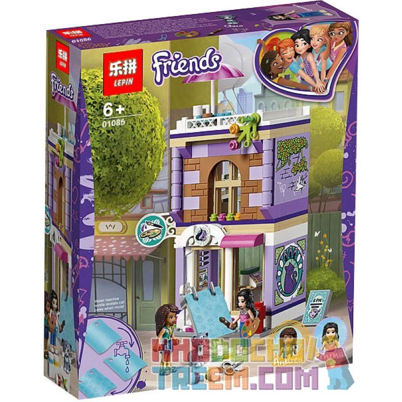 NOT  EMMA'S ART STUDIO 41365 LARI 11200 LEPIN 01086 xếp lắp ráp ghép mô hình XƯỞNG VẼ CỦA EMMA NGHỆ THUẬT  Các Bạn Gái 235 khối