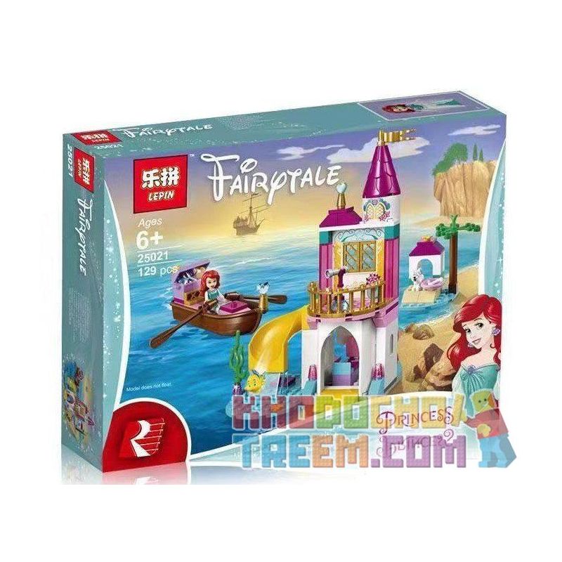 NOT  ARIEL'S CASTLE 41160 LARI 11175 LEPIN 25021 xếp lắp ráp ghép mô hình LÂU ĐÀI NÀNG TIÊN CÁ CỦA ARIEL Disney Princess Công Chúa 115 khối