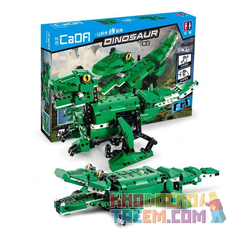 DOUBLEE CADA C51035 51035 non  KHỦNG LONG/CÁ SẤU DI CHUYỂN THEO TIẾNG VỖ TAY bộ đồ chơi xếp lắp ráp ghép mô hình Creator DINOSAUR Sáng Tạo 435 khối