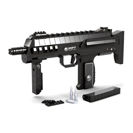 AUSINI 22608 Xếp hình kiểu  BLOCK GUN Submachine Gun MP7 Súng Tiểu Liên Mp7 508 khối