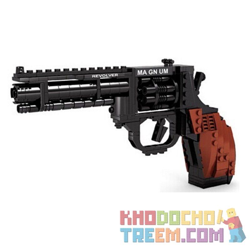 AUSINI 22511 non  SÚNG LỤC CÔN XOAY bộ đồ chơi xếp lắp ráp ghép mô hình Gun TOP GUN DISMOUNTING SERIES MAGNUM REVOLVER 300 khối