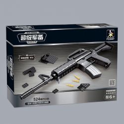 AUSINI 22607 non  SÚNG TRƯỜNG M16 bộ đồ chơi xếp lắp ráp ghép mô hình Gun TOP GUN DISMOUNTING SERIES M16 ASSAULT RIFLE 524 khối