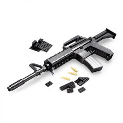 AUSINI 22607 non  SÚNG TRƯỜNG M16 bộ đồ chơi xếp lắp ráp ghép mô hình Gun TOP GUN DISMOUNTING SERIES M16 ASSAULT RIFLE 524 khối
