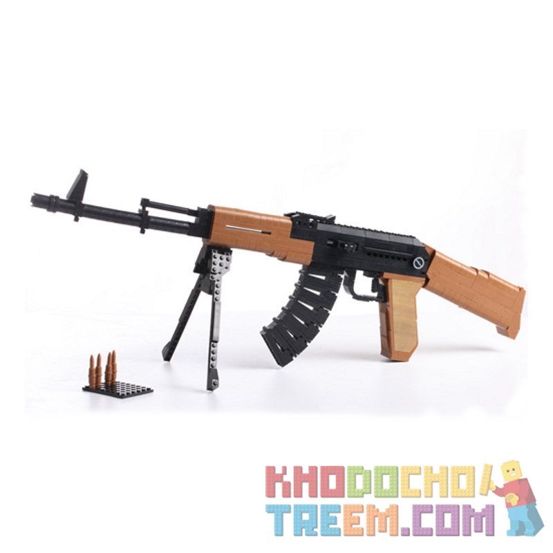 AUSINI 22706 Xếp hình kiểu  BLOCK GUN AK47 Assault Rifle Súng Trường AK47 617 khối