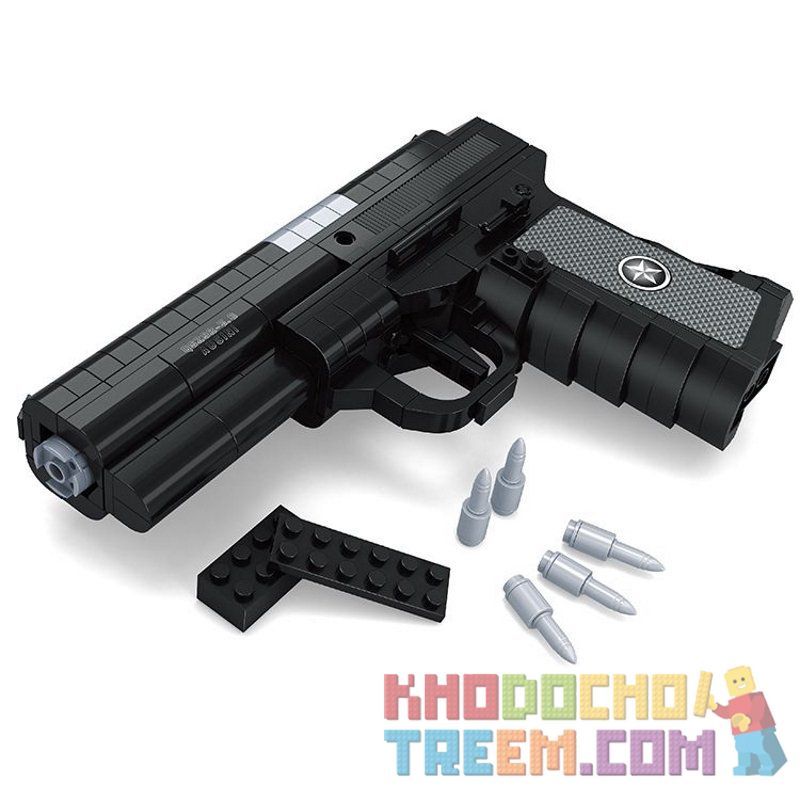 AUSINI 22514 non  SÚNG LỤC QSZ92 bộ đồ chơi xếp lắp ráp ghép mô hình Gun 327 khối