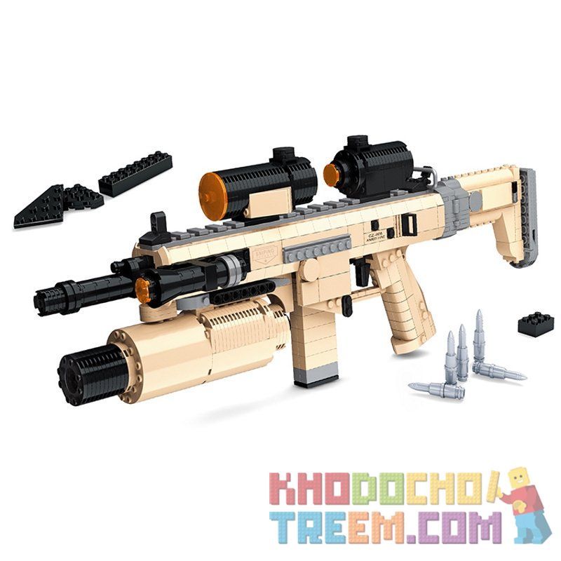 AUSINI 22002 Xếp hình kiểu  BLOCK GUN Assault Rifle CZ805 Súng Trường CZ805 767 khối