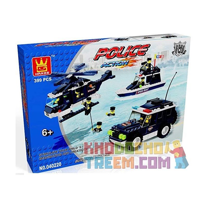 WANGE 040220 Xếp hình kiểu  POLICE Marine Police Force Đội Tuần Tra Vùng Biển 399 khối