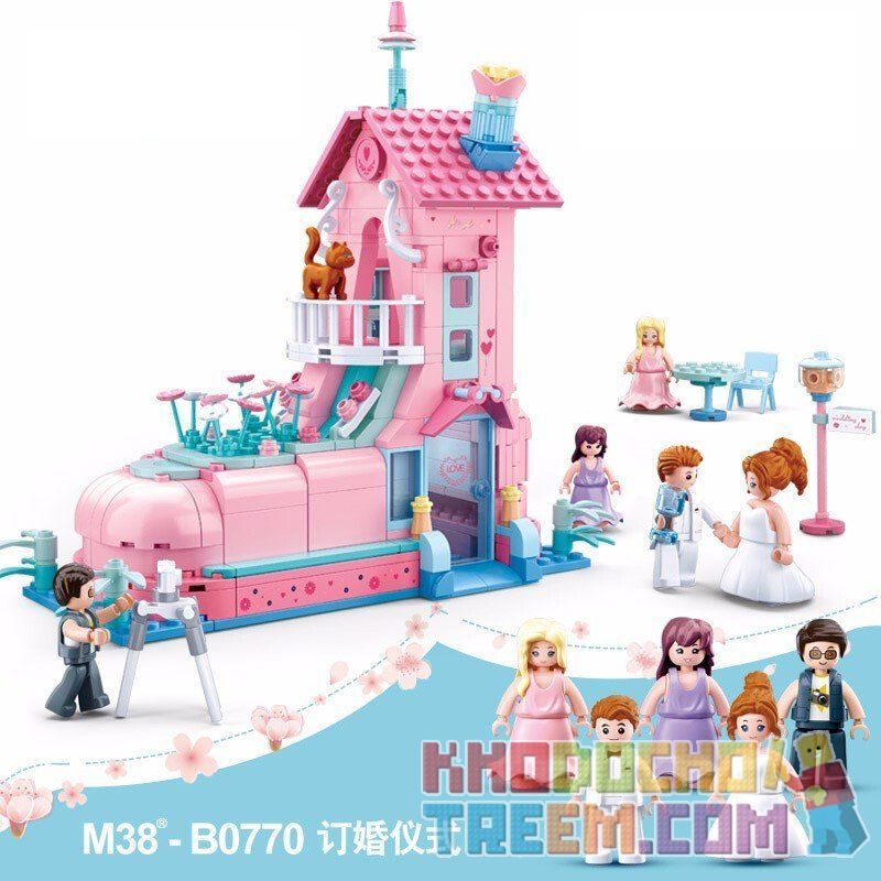 SLUBAN M38-B0770 B0770 0770 M38B0770 38-B0770 non  LỄ ĐÍNH HÔN bộ đồ chơi xếp lắp ráp ghép mô hình Happy Wedding Season Mùa Cưới Hạnh Phúc 398 khối