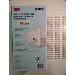 Khẩu trang 3M 9501VT KN95 lọc hơn 95% bụi siêu mịn PM2.5 có van thở, đeo tai, chun tổng hợp, chính hãng tốt hơn 3M 9001V chỉ lọc