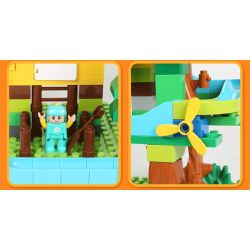 FEELO 1608 Xếp hình kiểu    Large Beads Slide On Tree House Ống Trượt Hạt Lớn Trên Nhà Cây 200 khối