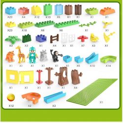 FEELO 1608 Xếp hình kiểu    Large Beads Slide On Tree House Ống Trượt Hạt Lớn Trên Nhà Cây 200 khối