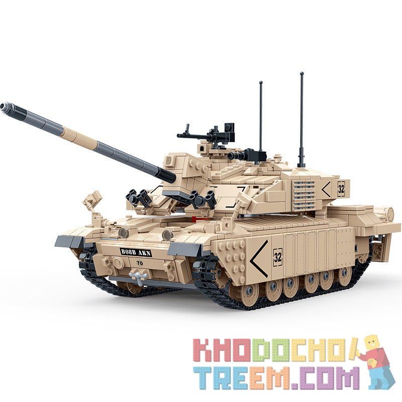 GUDI 6108 non  XE TĂNG CHIẾN ĐẤU CHỦ LỰC CỦA ANH tỷ lệ 1:28 bộ đồ chơi xếp lắp ráp ghép mô hình Creator CHALLENGER II BRITISH MAIN BATTLE TANK Sáng Tạo 1467 khối