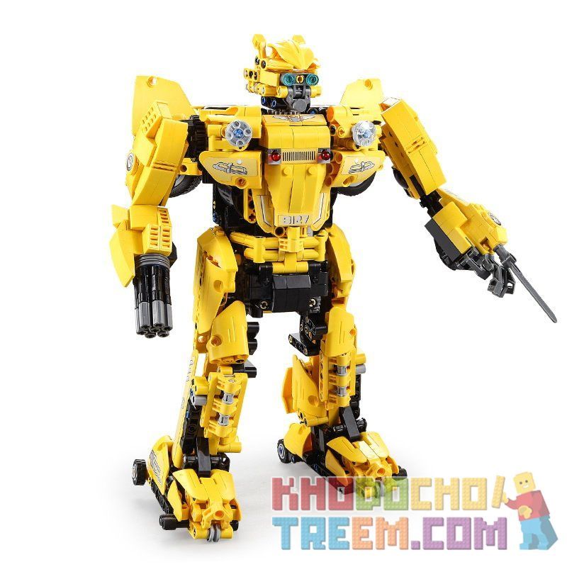 DOUBLEE CADA C51029 51029 non  NGƯỜI MÁY BIẾN HÌNH ĐIỀU KHIỂN TỪ XA bộ đồ chơi xếp lắp ráp ghép mô hình Transformers B127 BEEBOT Robot Đại Chiến Người Máy Biến Hình 1124 khối
