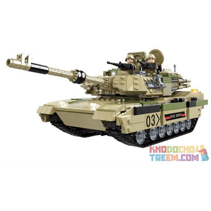 WOMA C0125 0125 non  XE TĂNG CHIẾN ĐẤU CHỦ LỰC ABRAMS M1A2 bộ đồ chơi xếp lắp ráp ghép mô hình Tank Battle WORLD TANKS M1A2 Xe Tăng Đối Đầu 1074 khối