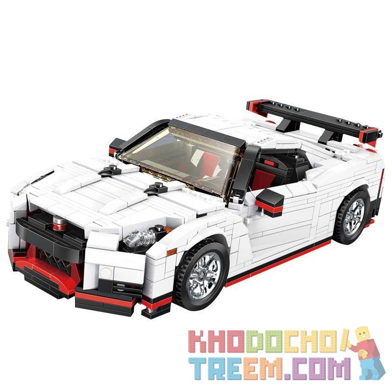 MouldKing 13104 Mould King 13104 REBRICKABLE MOC-20518 20518 MOC20518 non  XE ĐUA NISSAN MÀU TRẮNG bộ đồ chơi xếp lắp ráp ghép mô hình Creative Idea CREAATIVE IDEA NISMO NISSAN GTR R35 2017 Ý Tưởng Sáng Tạo 1024 khối