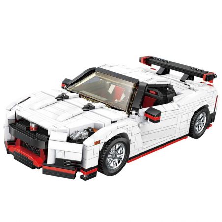 MouldKing 13104 Mould King 13104 REBRICKABLE MOC-20518 20518 MOC20518 non  XE ĐUA NISSAN MÀU TRẮNG bộ đồ chơi xếp lắp ráp ghép mô hình Creative Idea CREAATIVE IDEA NISMO NISSAN GTR R35 2017 Ý Tưởng Sáng Tạo 1024 khối
