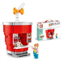 SEMBO 601055 601056 601057 601058 non  CỬA HÀNG KHOAI TÂY CHIÊN HAMBURGER COCA KEM. bộ đồ chơi xếp lắp ráp ghép mô hình City SEMBO BLOCK Thành Phố 998 khối