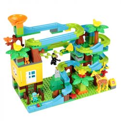 FEELO 1618 Xếp hình kiểu    Forest Slide Cầu Trượt Giữa Rừng 200 khối