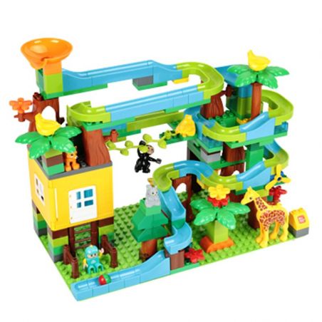 FEELO 1618 Xếp hình kiểu    Forest Slide Cầu Trượt Giữa Rừng 200 khối