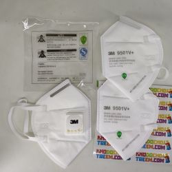 Khẩu trang 3M 9501V+ KN95 lọc hơn 95% bụi siêu mịn PM2.5 có van thở, đeo tai, chun vải mềm hơn 9501VT, chính hãng