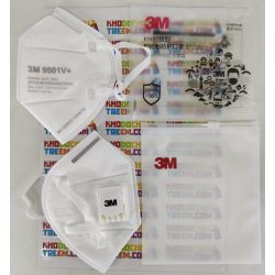 Khẩu trang 3M 9501V+ KN95 lọc hơn 95% bụi siêu mịn PM2.5 có van thở, đeo tai, chun vải mềm hơn 9501VT, chính hãng