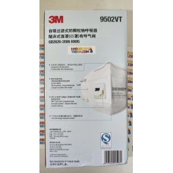 Khẩu trang 3M 9502VT KN95 lọc hơn 95% bụi siêu mịn PM2.5 có van thở, đeo đầu, chun tổng hợp, chính hãng tốt hơn 3M 9002V chỉ lọc