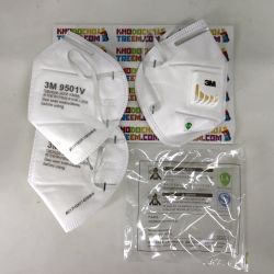 Khẩu trang 3M 9501V KN95 có đệm mũi lọc hơn 95% bụi siêu mịn PM2.5 có van thở, đeo tai, chính hãng nâng cấp của 9501VT