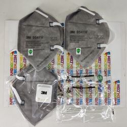 Khẩu trang 3M 9541V KN95 lọc hơn 95% bụi siêu mịn PM2.5 và độc với màng than hoạt tính đệm mũi van thở chun vải mềm chính hãng t