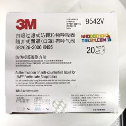 Khẩu trang 3M 9542V KN95 lọc hơn 95% bụi siêu mịn PM2.5 và độc với màng than hoạt tính đệm mũi van thở chun vải mềm đeo đầu chín